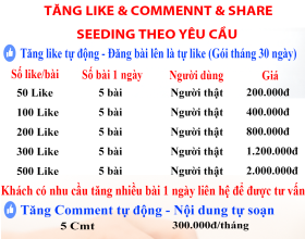 Bảng giá dịch vụ Cá Nhân