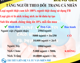 Bảng giá Follow - Theo dõi