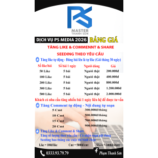 Bảng giá dịch vụ Cá Nhân
