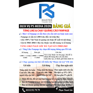 Bảng giá dịch vụ Fanpage