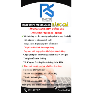 Bảng giá dịch vụ Livestream