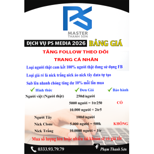Bảng giá Follow - Theo dõi