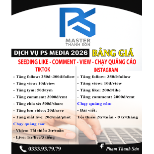 Bảng giá Tiktok - Instagram